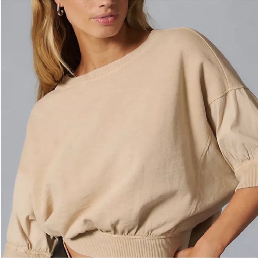 Pilcro Anthropologie Cropped Batwing Oversized Balloon Relaxed Shirt Sweatshirt